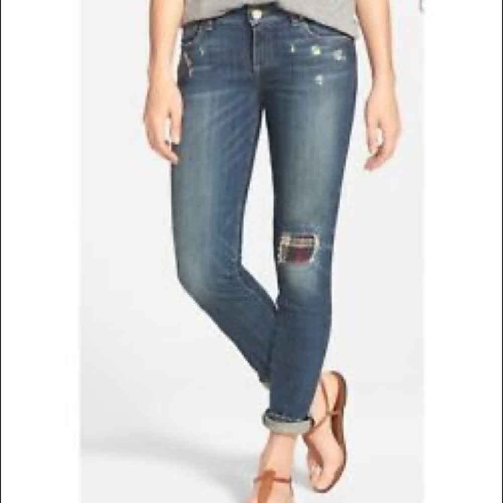 KUT Catherine Distressed Boyfriend Patched